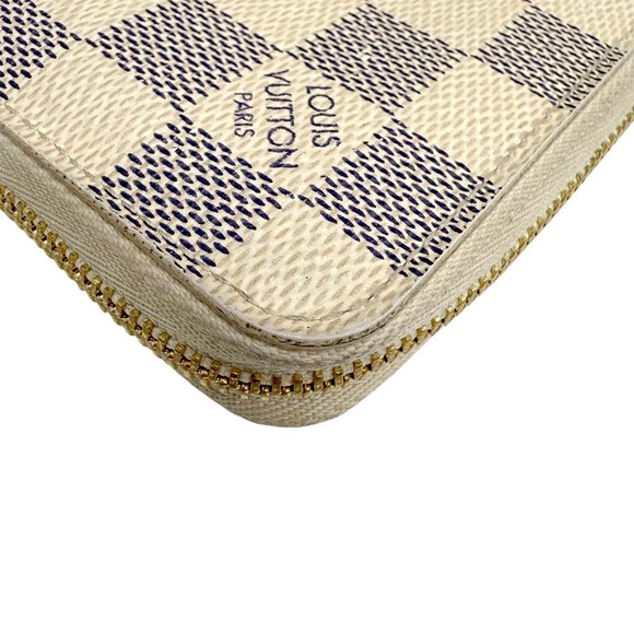 Louis Vuitton Zippy Wallet Damier Azur White Leather - Picture 12 of 13